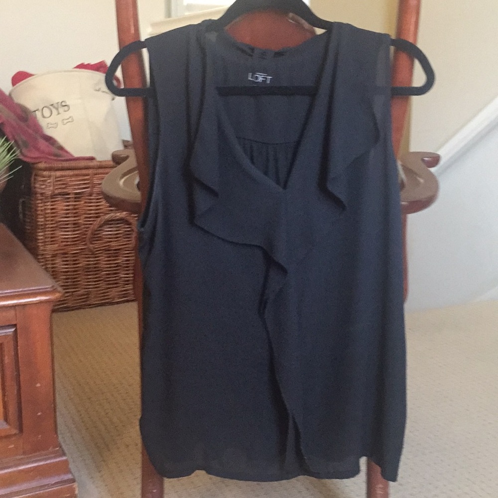 Loft sleeveless black blouse